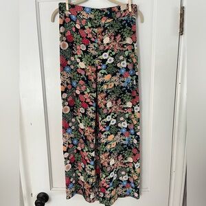 ZARA moody Floral Wide Leg Pants XS boho whimsigoth girlhood coquette 70s hippi